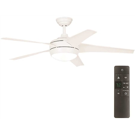 Home Decorators Collection Windward IV 52 in. Indoor Matte White Ceiling Fan with Bowl Light Kit with Matte White Blades 37662